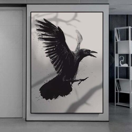 Flying Eagle Owl Animal Canvas Painting Wall Art Poster and Prints Nordic Black White Decoration Picture For Living Room Home
