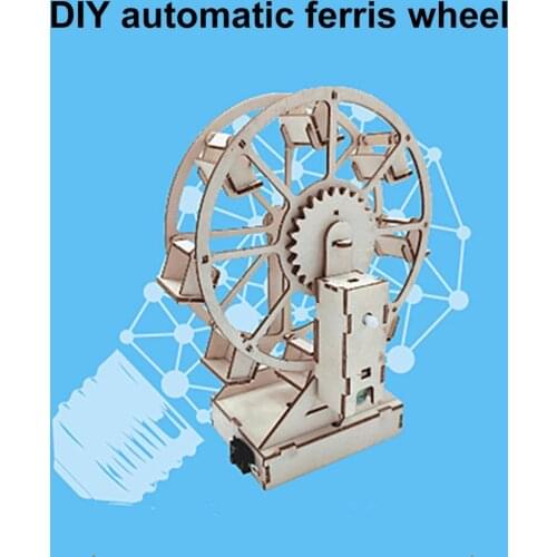 Creative Electric Wooden DIY Ferris Wheel Kit Children Educational Toys for Science Experiments