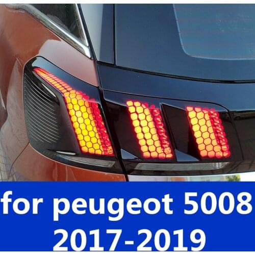 Modified wild horse stockings tail light stickers honeycomb tail light sticker film car Accessories for peugeot 5008 2017-2019