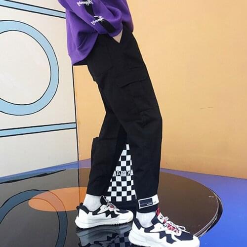 Outdoor 2019 spring autumn elastic waist sold color hiking camping travel teenagers loose hip hop pants men cargo trousers