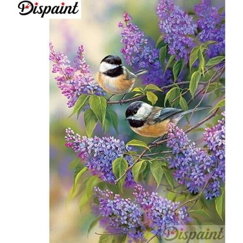 Dispaint Full Square/Round Drill 5D DIY Diamond Painting "Birds and flowers"3D Embroidery Cross Stitch Home Decor Gift A12046