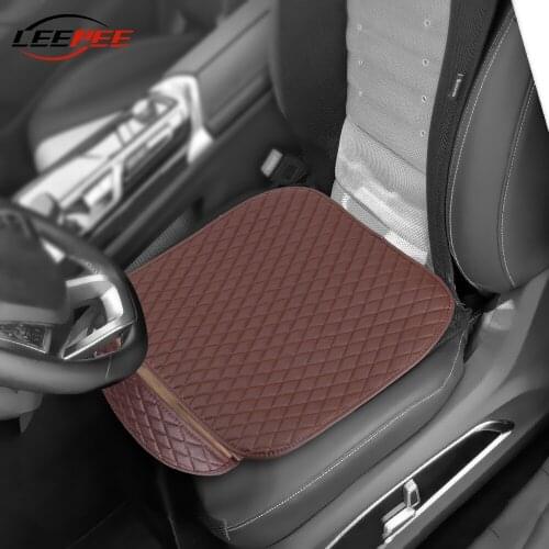 LEEPEE Anti-slip Car Seat Mat Leather Cover For Toyota Lada Renault Kia Volkswagen Honda BMW BENZ Auto Accessories Universal