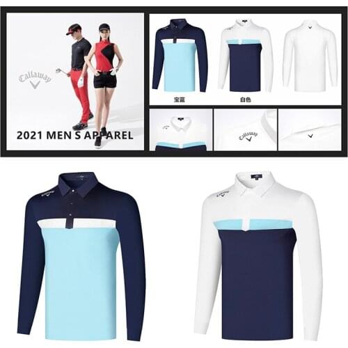 Autumn new style golf mens long-sleeved shirt, breathable and quick-drying sports polo shirt