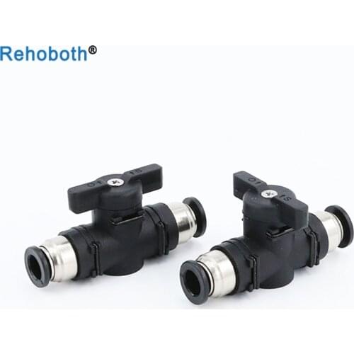 BUC-4mm/6mm/8mm/10mm/12mm Black pneumatic switch quick quick insertion PU air pipe joint hand valve air valve ball valve