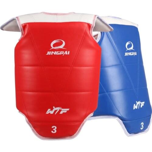 Taekwondo WTF Body Protector Sparring Gear Chest Guard WTF Tae Kwon Do Karate Solid Reversible Chest Protector for Kids Adult