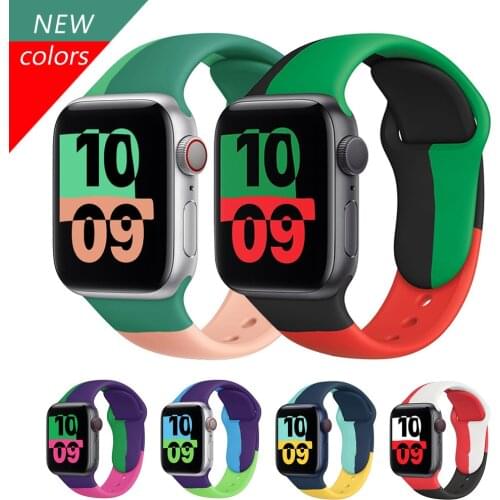 Silicone Strap For apple Watch band 44mm 40mm 38mm 42mm Rubber belt smartwatch watchband bracelet iWatch 3 4 5 se 6 2021 pink