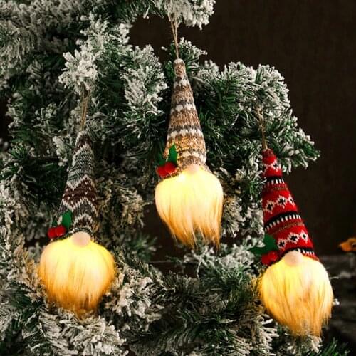 Christmas Decoration Faceless Forest Old Man Doll Ornament Navidad New Year Merry Christmas Rudolph Dwarf Doll Hanging Ornaments