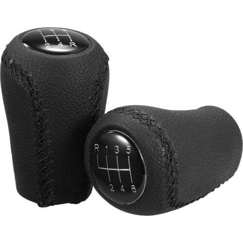 Gear Shift Knob 5 speed 6 speed Black Genuine Leather Adapter Manual Transmission for Mazda 3 5 6 CX-7 MX-5