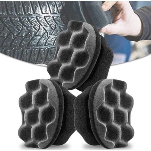 Car Wheel Polishing Waxing Sponge Brush Car Care Applicator Pad Washing Cleaning Brush Interior Leather Waxing Beauty Product