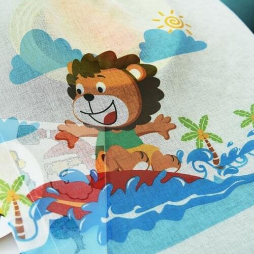 Modern Hand Drawing Cartoon Curtains Childrens For Bedroom Kids Window Tulle Curtain For Living Room Bedrooms Baby Decoration