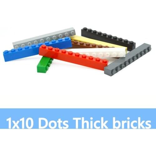20PCS DIY 1*10 Dots Building Blocks 1x10 Dots Thick Figures Bricks Educational Creative Compatible With 6111 Toys for Children