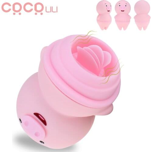 Cunnilingus Tongue Licking Vibrators Sex Toy for Women Pig Nipple Massager Clitoris Stimulator G-spot Massager Cute for Beginner