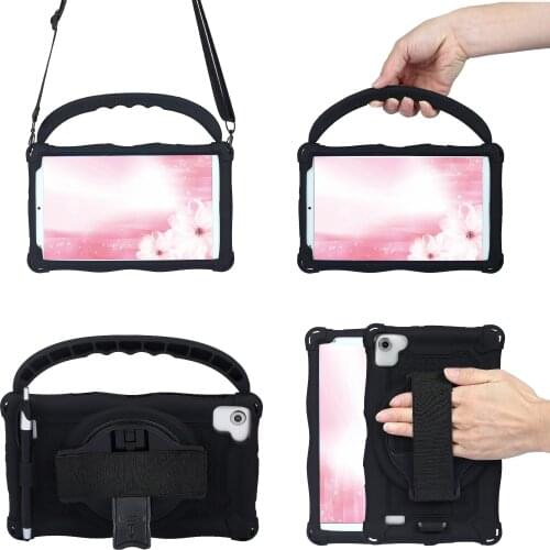 360 Rotating Soft Silicone Hand-held Hand Holder Case for Samsung Galaxy Tab A7 Lite SM-T225 SM-T220 Tablet Cover with Strap