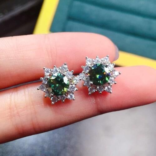 Natural Emerald Stud Earrings for Women Silver 925 Fairy Bohemia Snowflake Engagement Fine Green Jewelry Online Wedding Gift