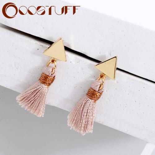 Vintage Drop Earrings Jewelry for Women Pink Tassel Handmade Trend Fashion Wholesale Suspension Pendientes brincos Accessories