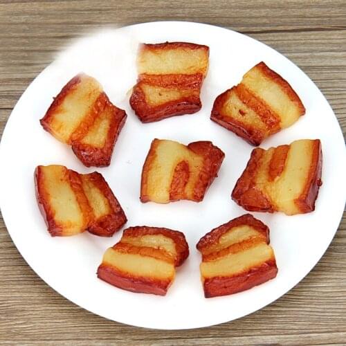 050 PVC Simulated Meat Slices Fake Meat Slices Back-cooked Meat Model/Kitchen Projects 4.5*3*4cm