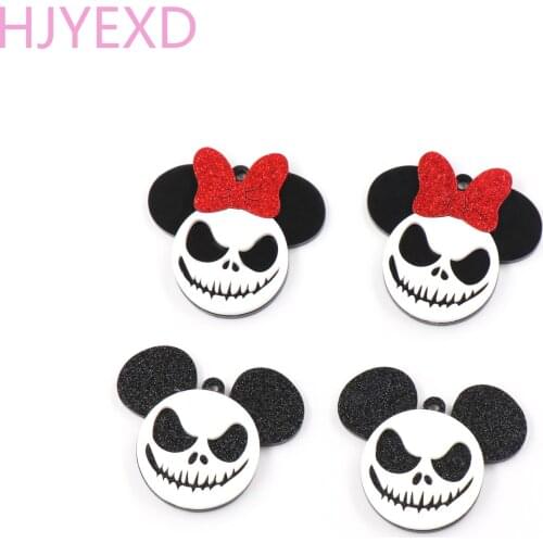 1pair) 40mm Nightmare Before Christmas For Earrings Acrylic Jewelry Accessories Mouse Head Jack For Earrings