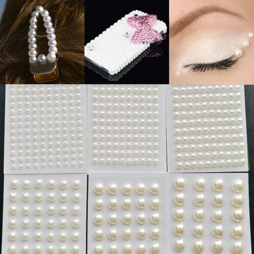1PC 3D Self-Adhesive Pearl Tattoo Sticker Diamond Rhinestone Crystal Makeup Eyeliner Eyeshadow Eyes Face laptop Stickers