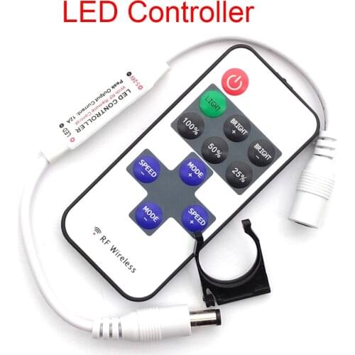 11 Keys LED Strip Controller Mini Dimmer RF Remote DC 5-24V Controller For LED 5050/2835 Strip Single Color
