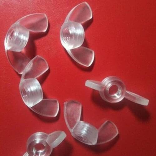 20pcs M5 M6 Transparent Butterfly Hand screw PC nut T-shaped acrylic Transparent ingot nuts