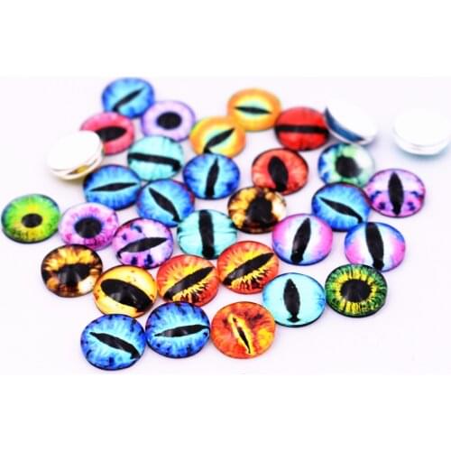 40pcs/lot Glass Cabochon 10mm Mixed Round Photo Cameo Cabochon Setting Supplies for Jewelry Accessories Handmade Pattern-C1-02