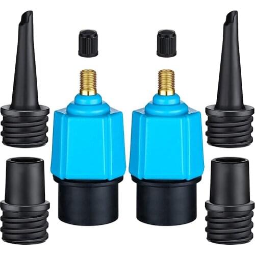6 Pieces Inflatable Pump Adaptor Compressor Air Pump Adapter Multifunction Boat Air Valve Converter Adapter