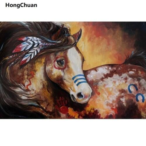 Christmas New Year Horse 5D DIY Square/Round Diamond Painting Cross Stitch Home Decoration Gift Mosaic Diamond Embroidery