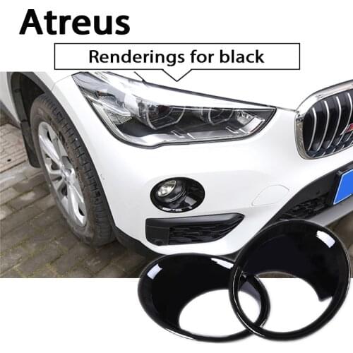 Atreus 2pcs Car ABS Chrome Front Fog lamp decoration trim covers sticker For BMW X5 F15 2014-2017 X1 2009 2010 2011 2012 2016