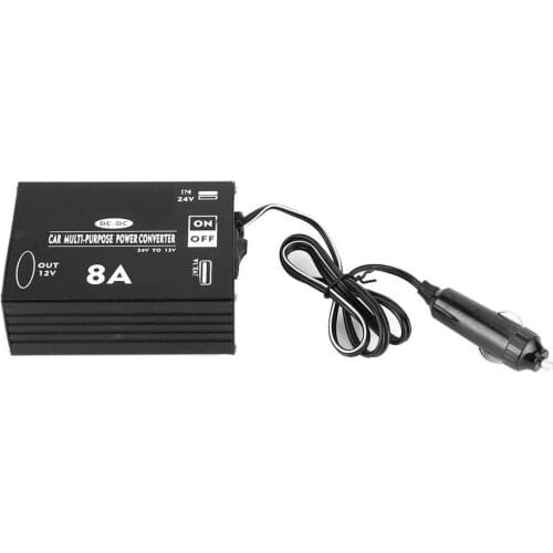 Car Voltage Inverter Converter Car Truck 24V to 12V Interver Step Down Transfermer 8A Car Power Supply Reducer