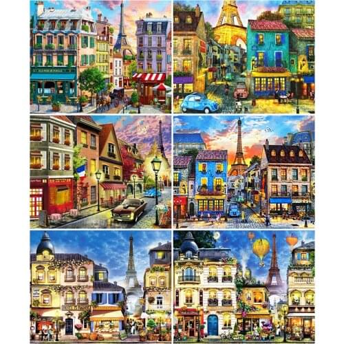 AZQSD Adult 40x50cm Coloring By Numbers Town Handpainted Painting Art Unique Gift Paint By Numbers Landscape Home Decoration