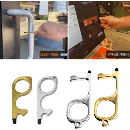 Contactless Door Opener Phone Touch Screens Keychain Tool for Public Door Handle Touchscreen Keypad Keeping Hands Clean