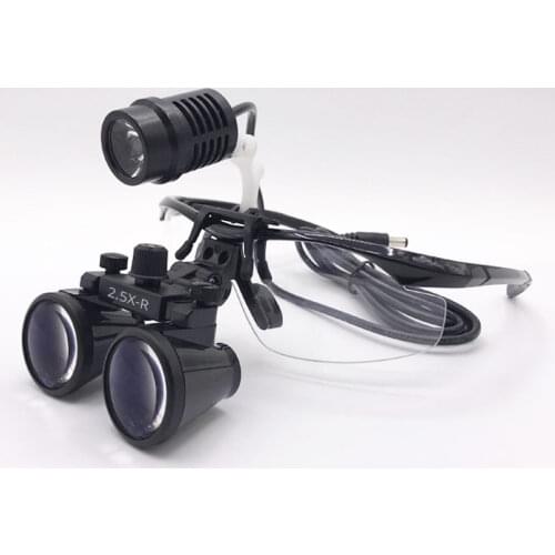 LED Illumination 2.5X 330mm Binocular Surgical Dental Magnifier Medical Surgery Loupe Ophthalmic Dental Clamp Magnifying Glass