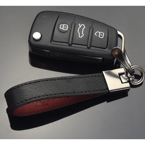 Classic 3 Colors Men Genuine Cowhide Leather Keychain Wrist Lanyard Keychains Car Keyring for Women Fashion Key Accessories