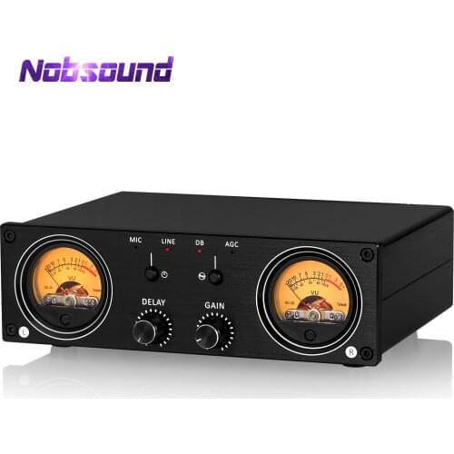 Nobsound Dual Analog MIC/LINE VU Meter Sound Level Lamp RCA/XLR Audio Switcher Box Adapter DB Panel Display