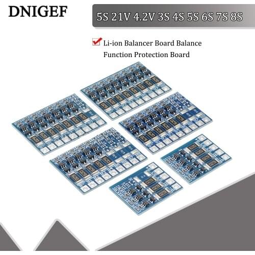 5S 21V 4.2V 3S 4S 5S 6S 7S 8S Li-ion Balancer Board Balance Function Protection Board 68MA 5S Li-ion Lipo Battery Lithium 18650