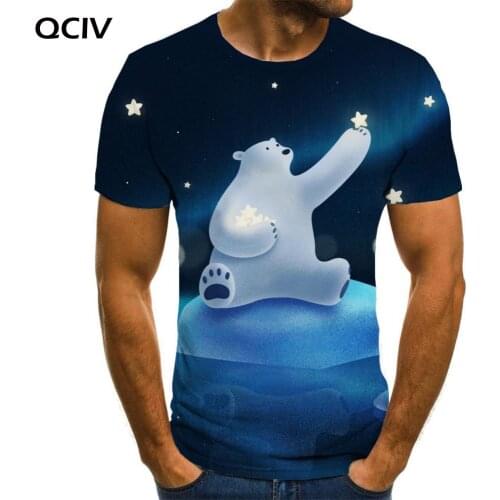 3d Tshirt Bear T-shirt Men Animal Tshirts Casual Star Shirt Print Lovely Anime Clothes Mens Clothing Hip hop Fashion Streetwear