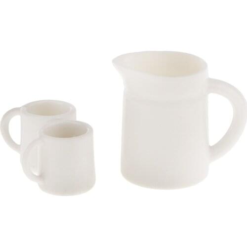 1:12 Scale Dolls House Miniature 2 Cups & Pot Set Kitchen Scenenery Ornament