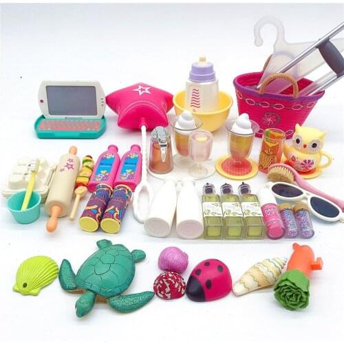 Mix Doll Furniture Play Toy shells Bag Hanger Accessories For 40-45 cm 18 Inch dolls New Born Toys Play House