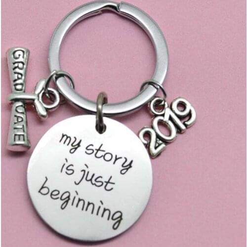 2019 My Story Is Just Beginning Creative Gift Keychain Fashion Personality Women Men Car Decoration Keyrings