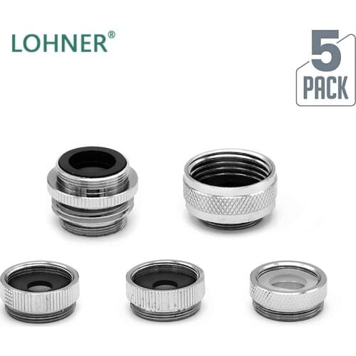 Lohner Sale 5 Pack Kitchen Faucet Accessories Adapter Kit Brass Aerator Set Connect Garden Hose Water Filter Standard Diverter