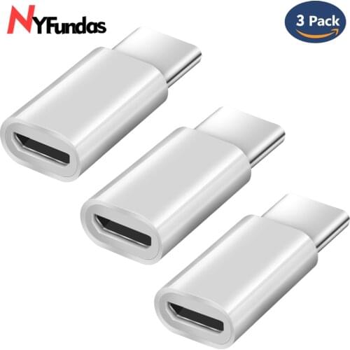 NYFundas 3PCS Type-C to Micro Usbc Adapter For Samsung Galaxy S9 S8 plus Xiaomi Mi 8 6 Moto X4 Macbook Pro Lg G6 5 Usb C Cable