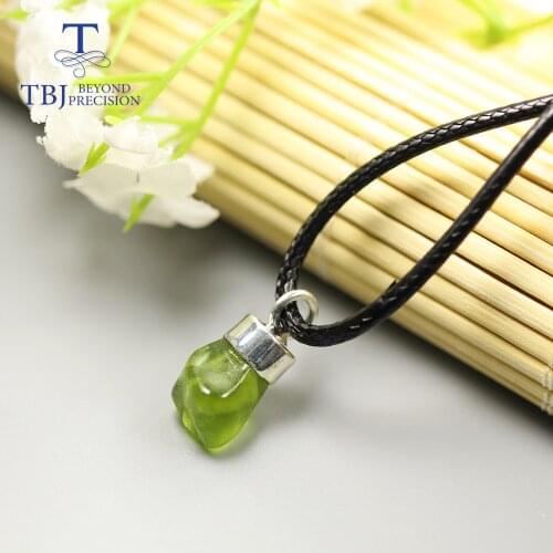 2020 new natural 6ct peridot rose quartz pendant necklace gemstone Rough handmade jewelry pure 925 sterling silver fine jewelry