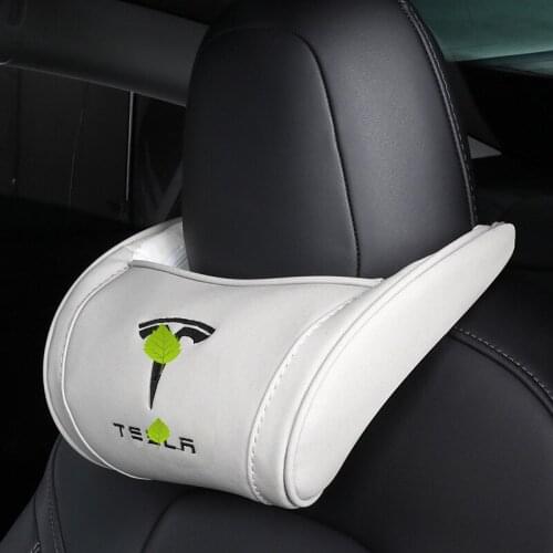 1PC Front Seat Neck Headrest Pillow Lumbar Protect Cushion Memory Cotton Back Support Pillow for Tesla Model X Model S Model 3