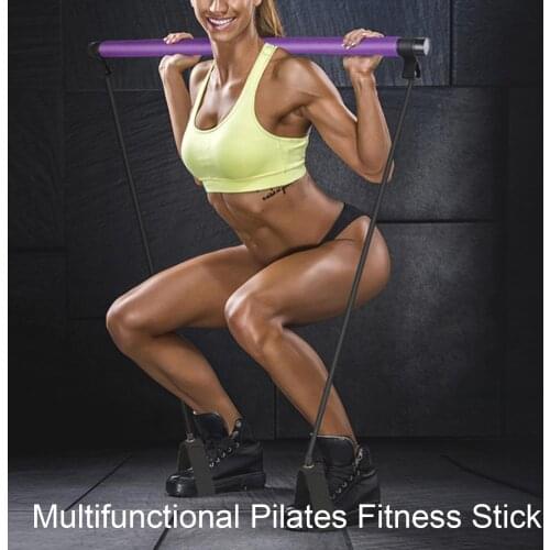 Pilates Bar Rod Resistance Bands Elastic Bands Workout Pull Rope Multifunctional Yoga Rally Rod Resistance Band For Fitness Gym