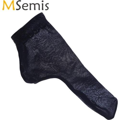 MSemis Sexy Gay Men Lingerie Open/Closed Penis Cover Sheath Tights Underwear Stockings Sexy Penis Cover Glove Thongs Gay Panties