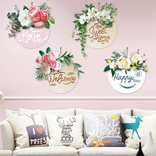 [SHIJUEHEZI] Flowers Wall Stickers Vinyl DIY Plant Wall Decals for Living Room Kids Bedroom Kitchen Home Decoration