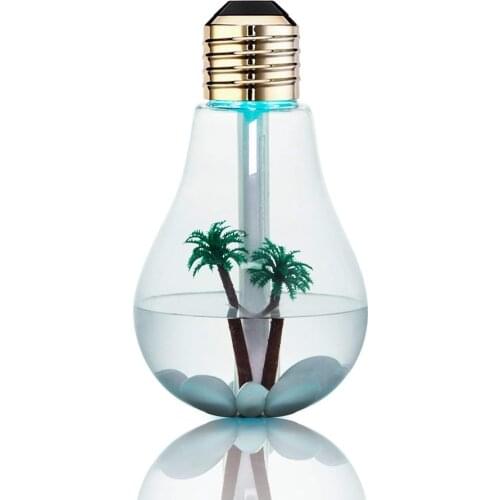 Humidifier LED Bulb 400mL Essential Oil USB Powered Color Changing Capacity Super Quiet Operation 7 Color Night Light