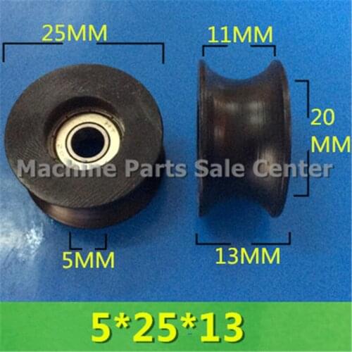 SWMAKER 5*25*13 U type plastic nylon package pulley with bearing 625 flat Flat roller wheel Good Quality