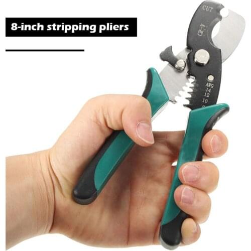 TUOSEN 8 inch Automatic Wire Stripper Cable Cutting Scissors Crimper Multifunction Stripping Pliers Cutter Hand Tools