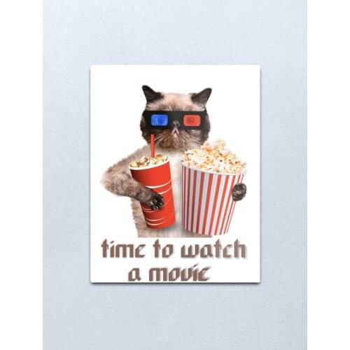 Time to watch a movie Metal Print Wall Art Home Wall Decor Tin Sign
